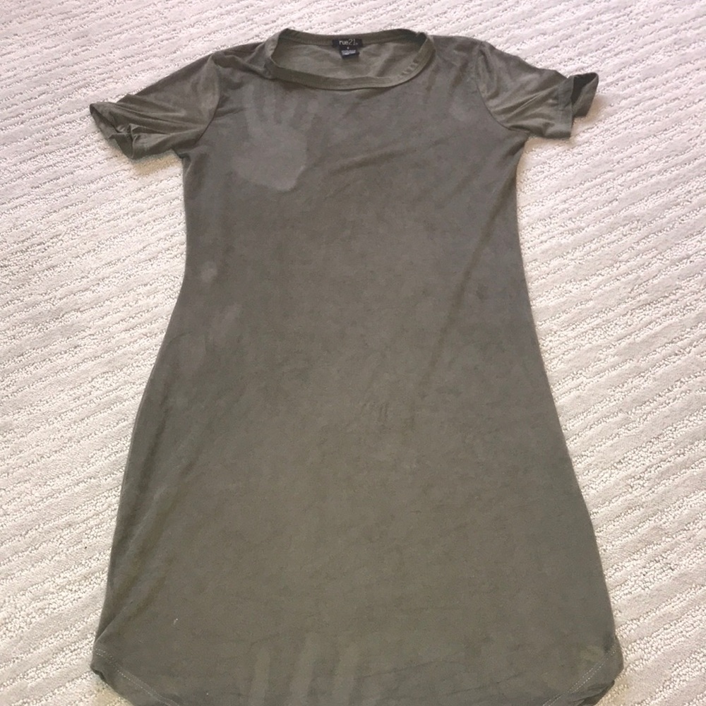 RUE 21 SUEDE ARMY Green DRESS